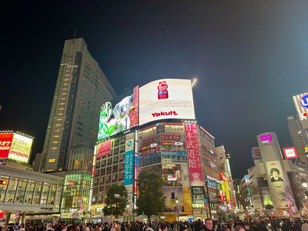 Shibuya Crossing at Night in Shibuya